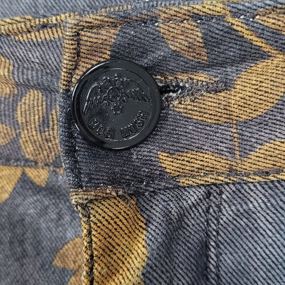 Mos Mosh Blue Gold Floral Mid Rise Zip Ankle Stretch Skinny Jeans 28 (28x28) - Picture 11 of 14